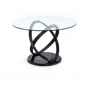 Стол обеденный HALMAR OPTICO прозрачный/черный 122